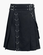 CALLE UTILITY KILT - MODERN BLACK GOTHIC Punk Kilt - Scottish Kilt Jacket™ USA-UK
